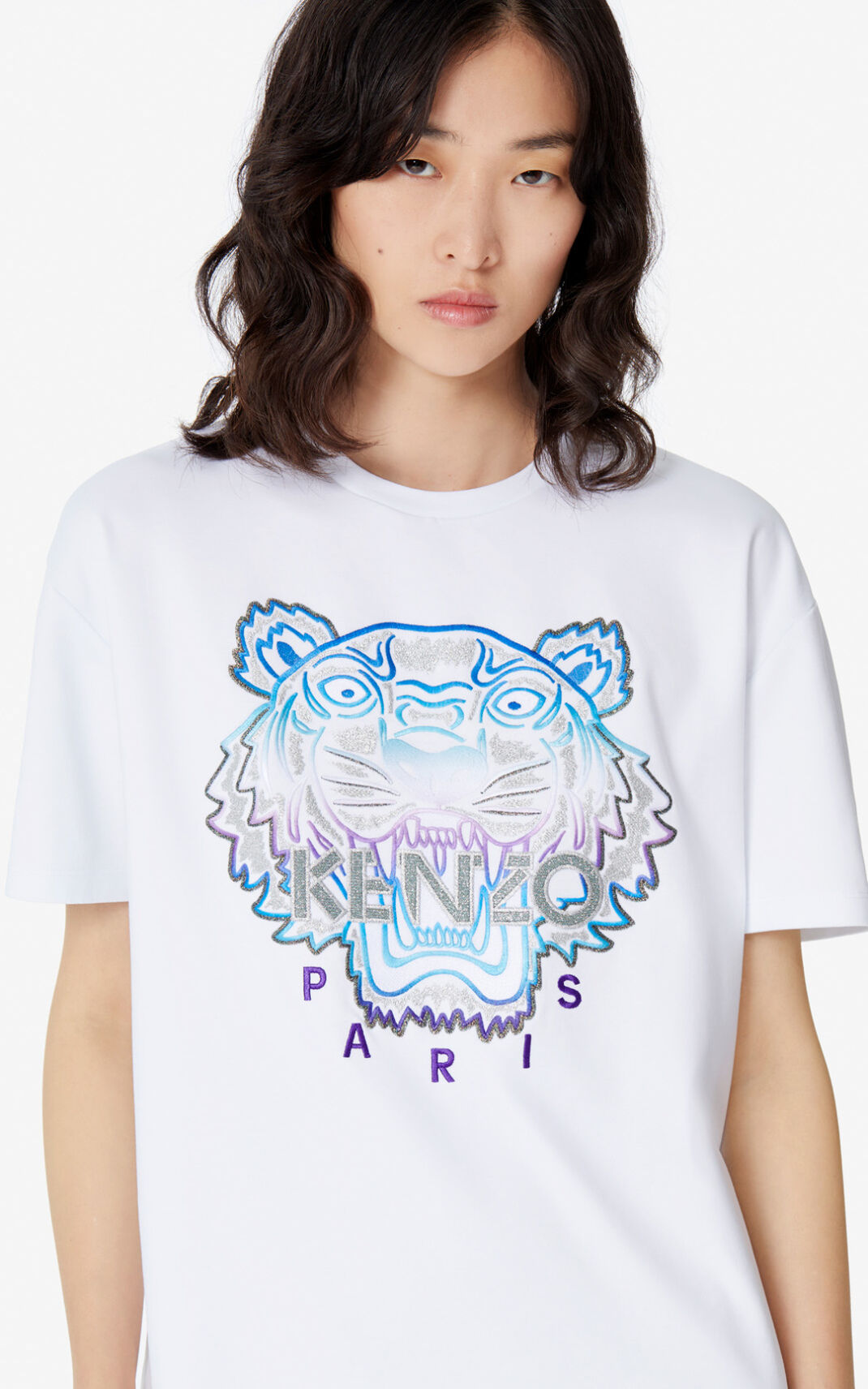 Camiseta Kenzo Tiger Feminino - Branco | 368XRPVFK